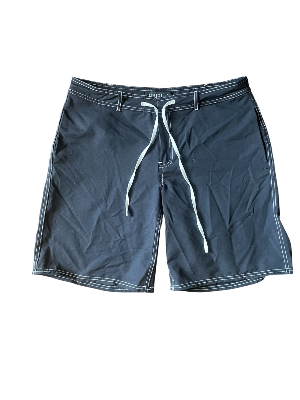 Lioness Black Board/Bermuda Shorts with White Drawstring EUC